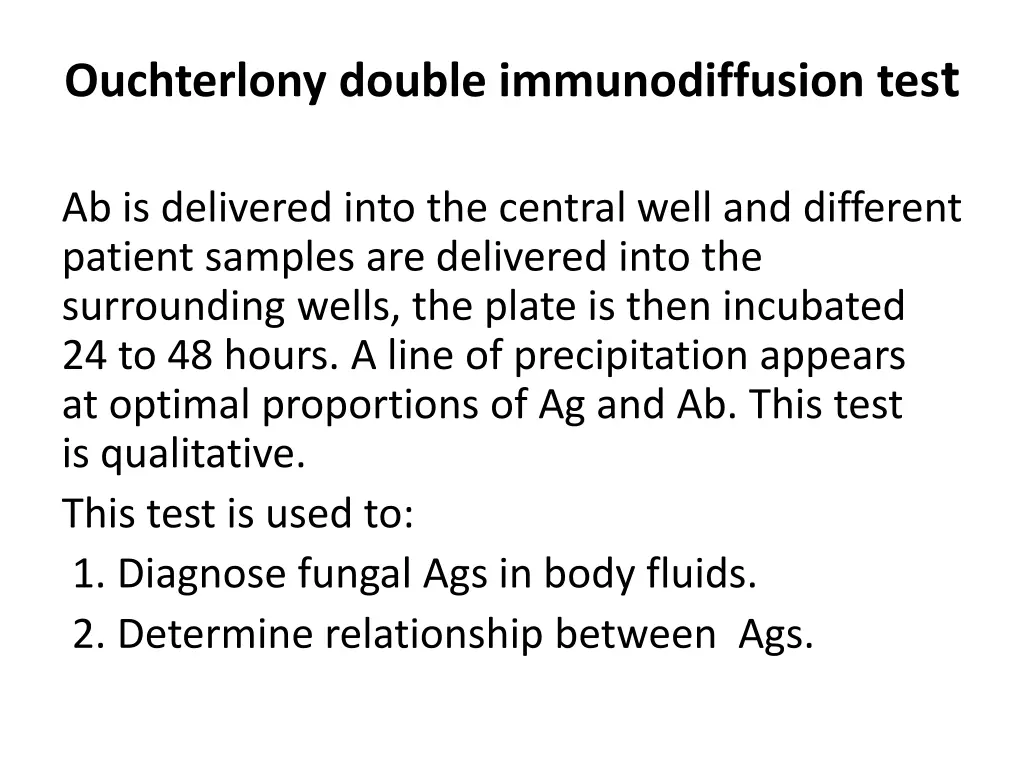 ouchterlony double immunodiffusion tes t