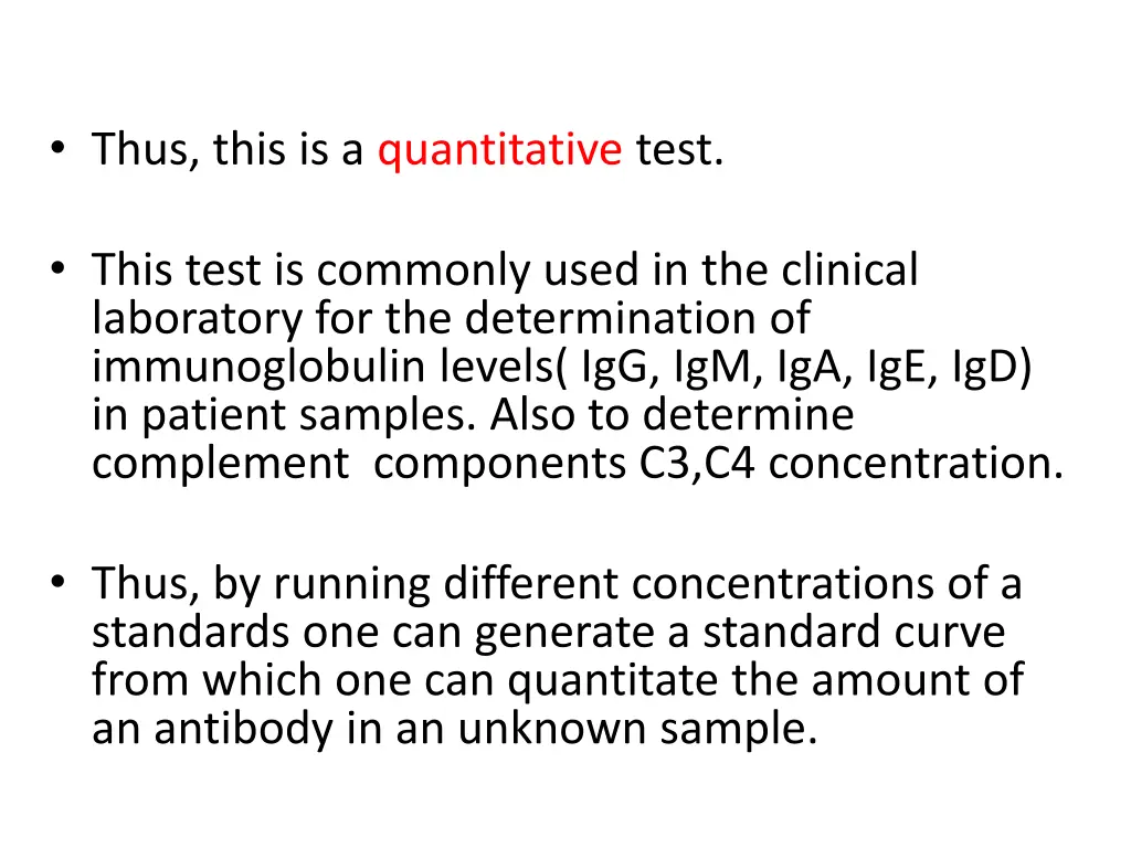 thus this is a quantitative test