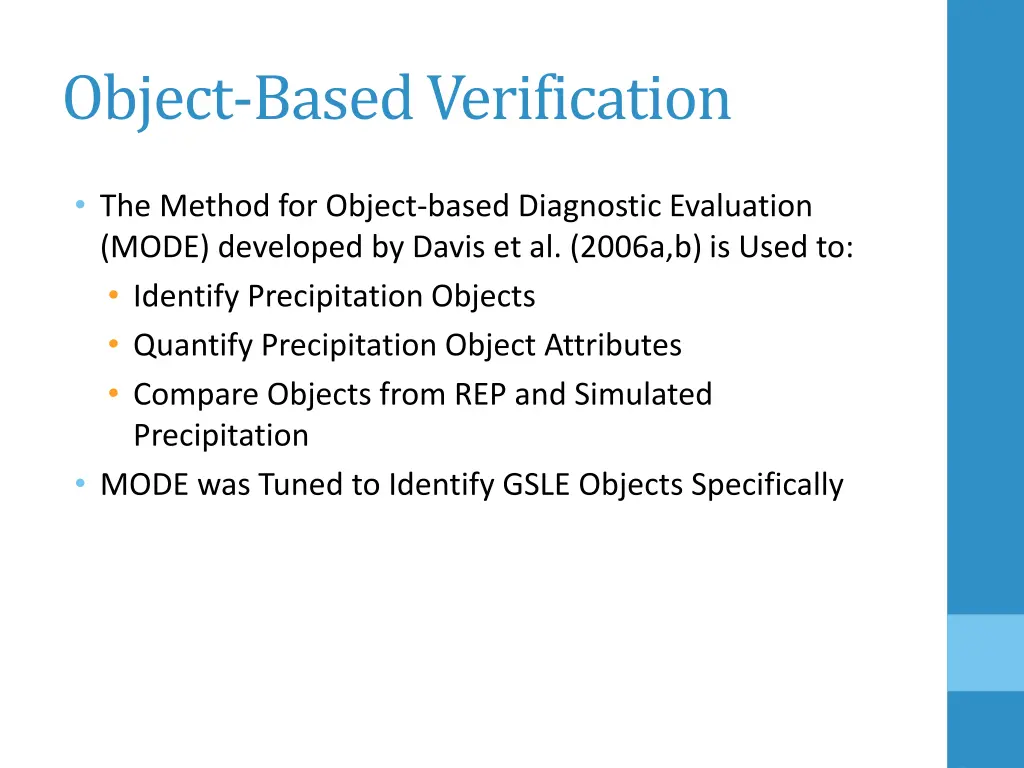 object based verification