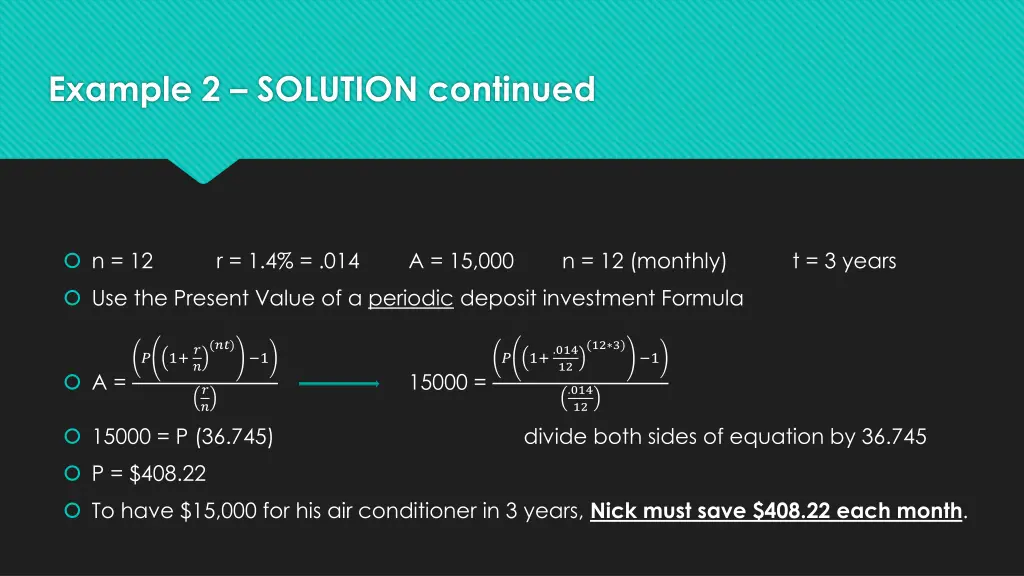 example 2 solution continued