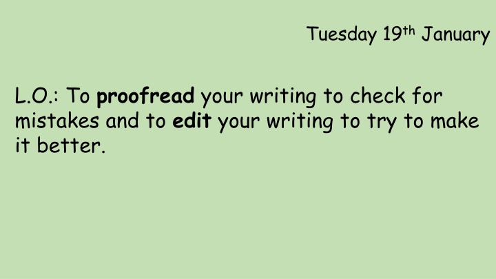 tuesday 19 th january