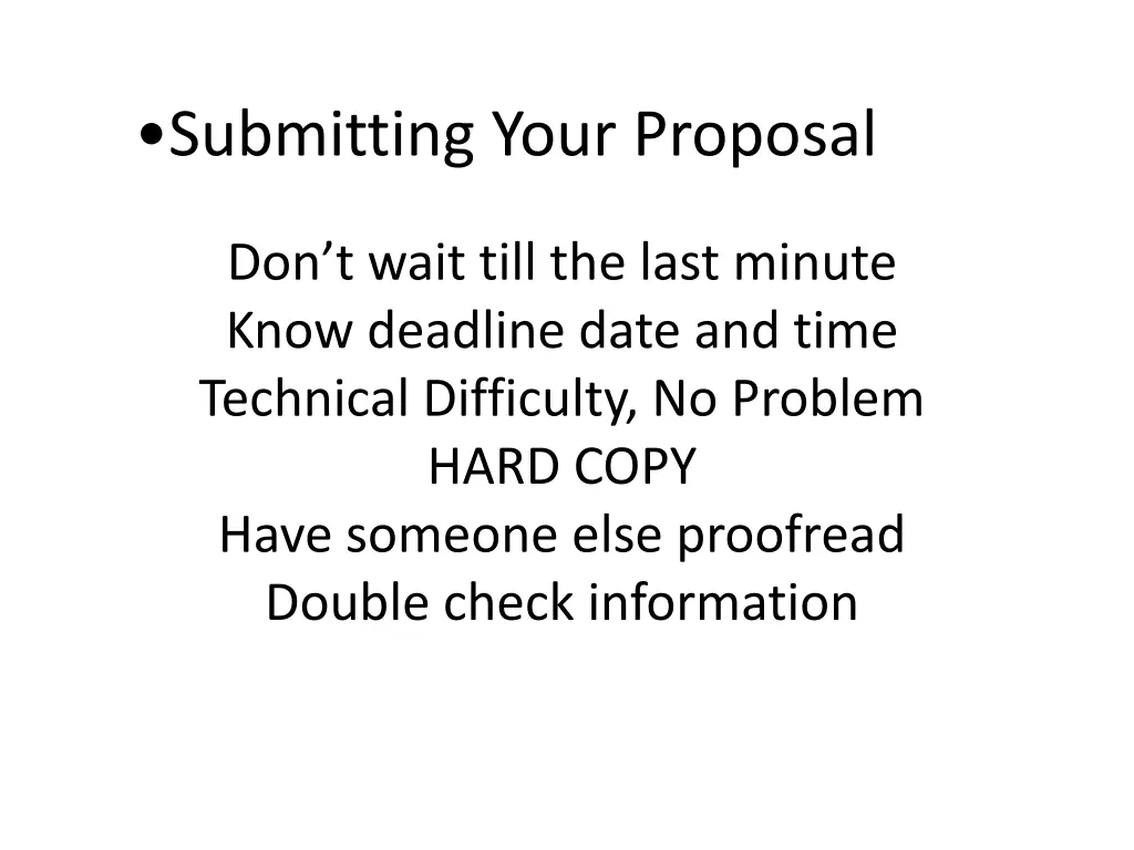 submitting your proposal