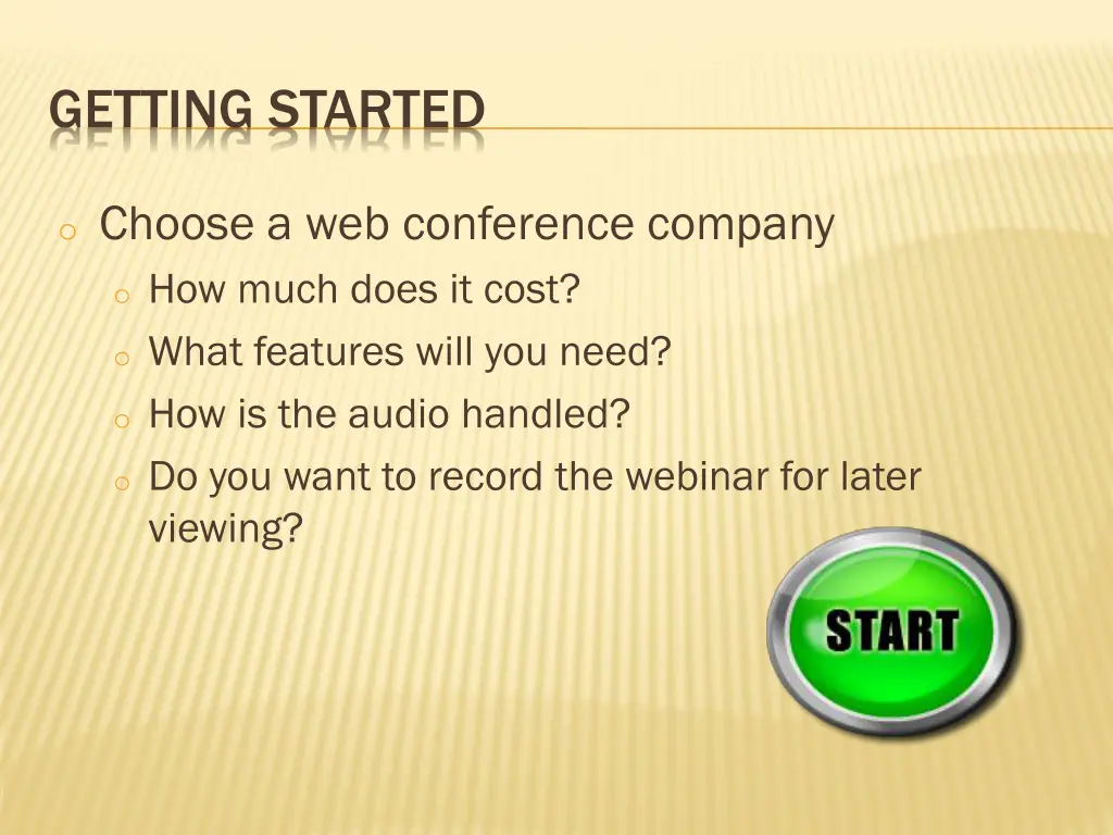 getting started