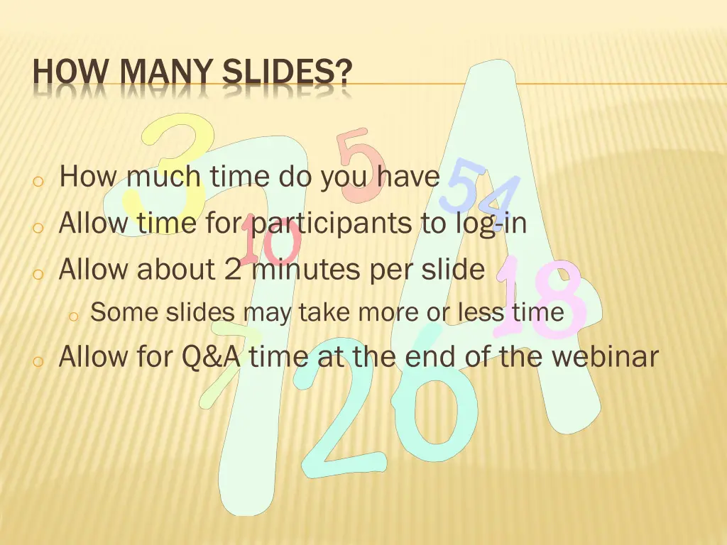 how many slides