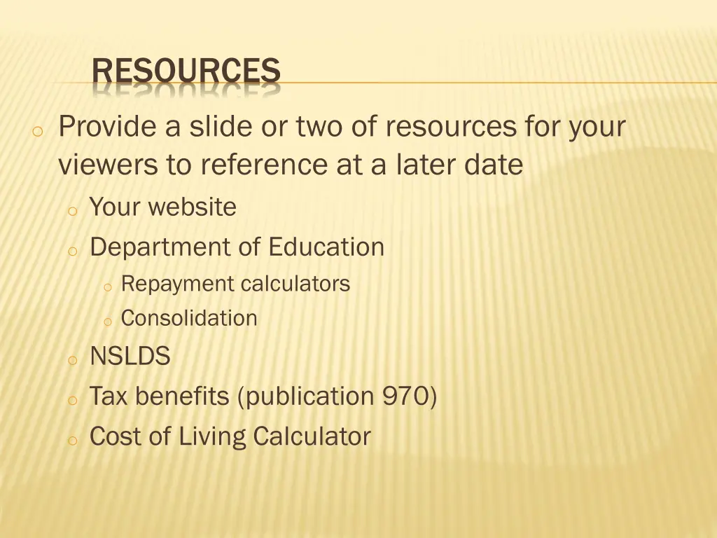 resources