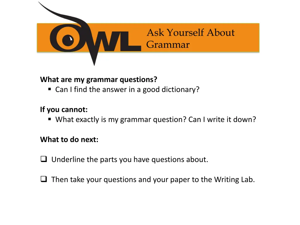 ask yourself about grammar