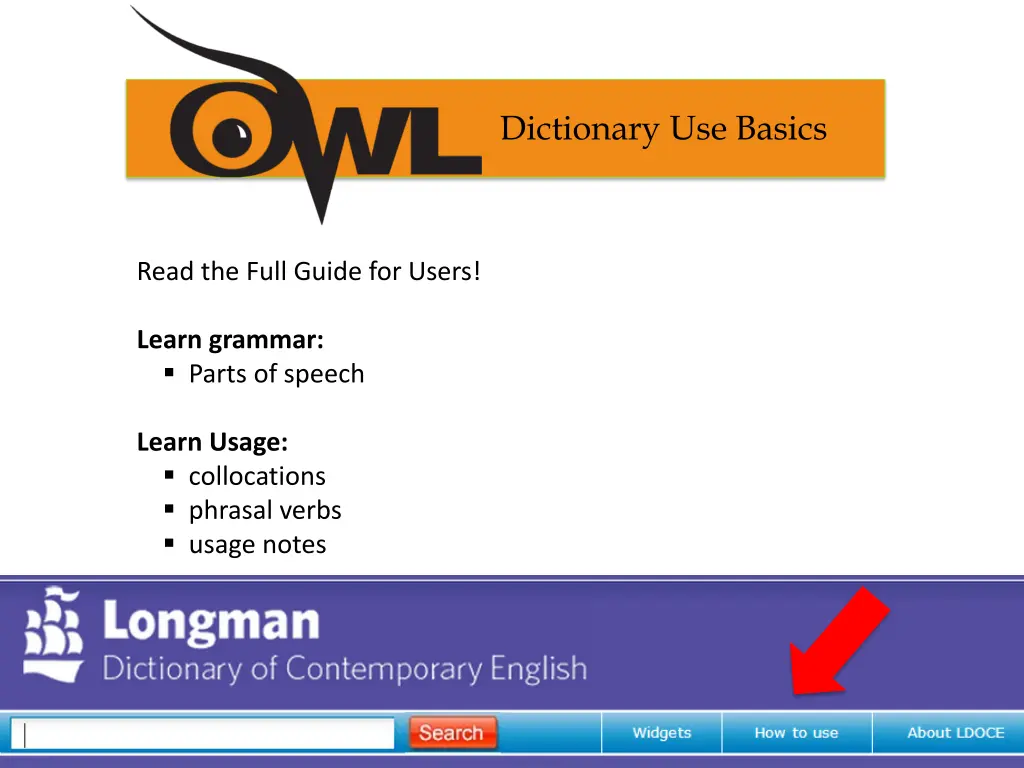 dictionary use basics