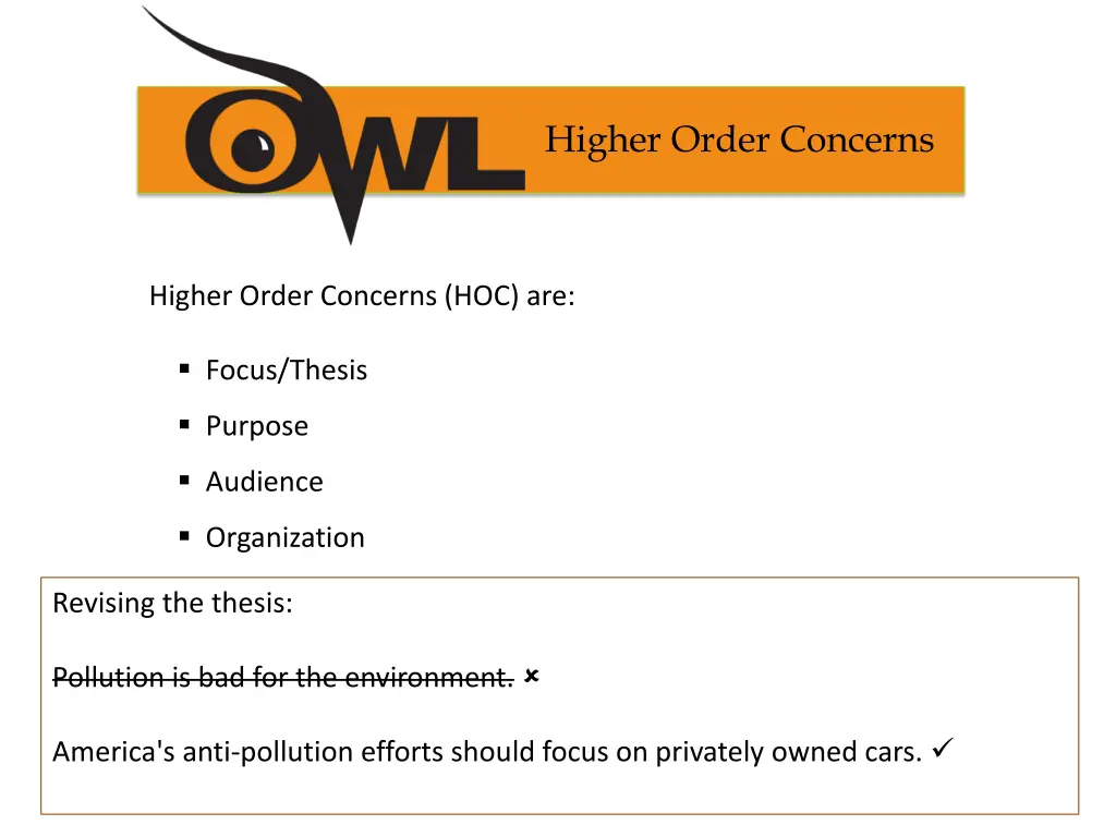 higher order concerns