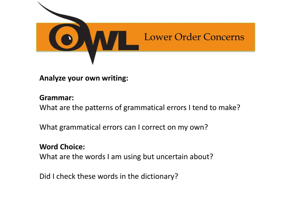 lower order concerns 1