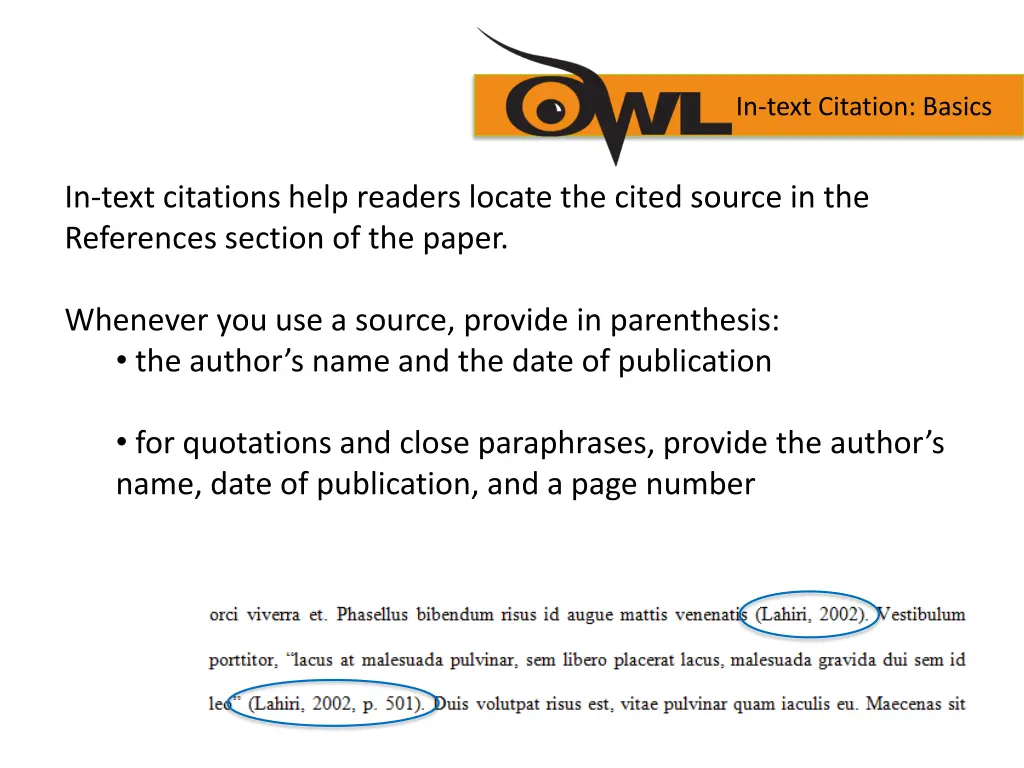 in text citation basics