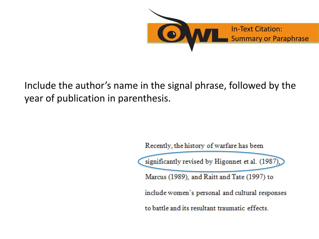 in text citation summary or paraphrase 1