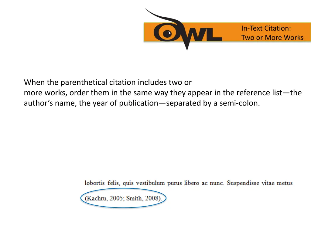 in text citation two or more works