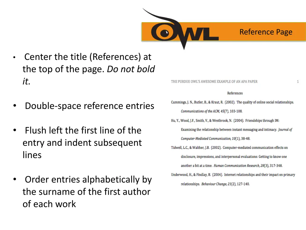 reference page