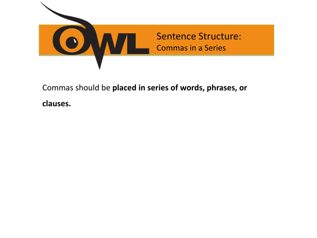 sentence structure commas in a series