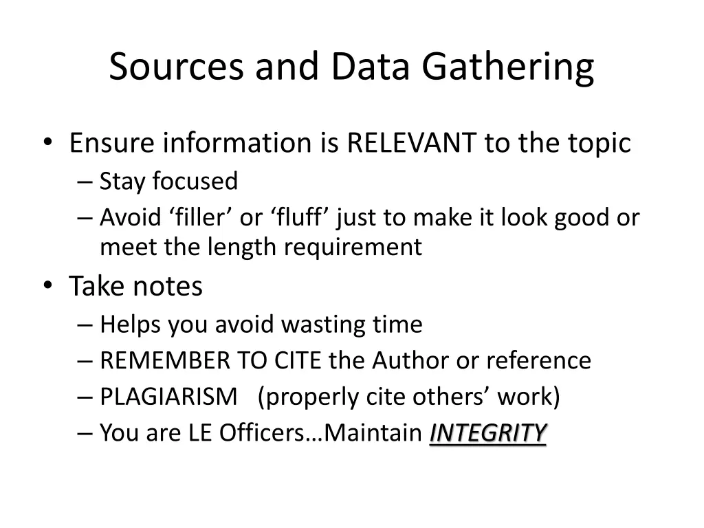 sources and data gathering 1