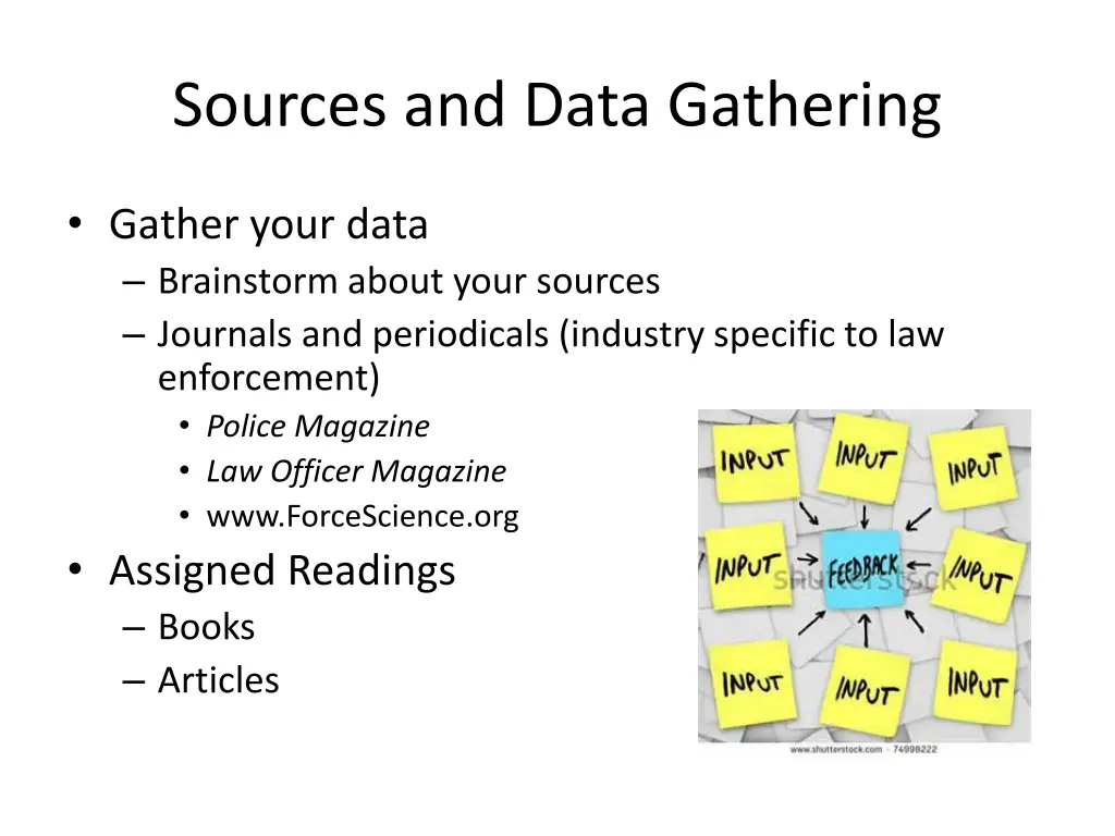 sources and data gathering