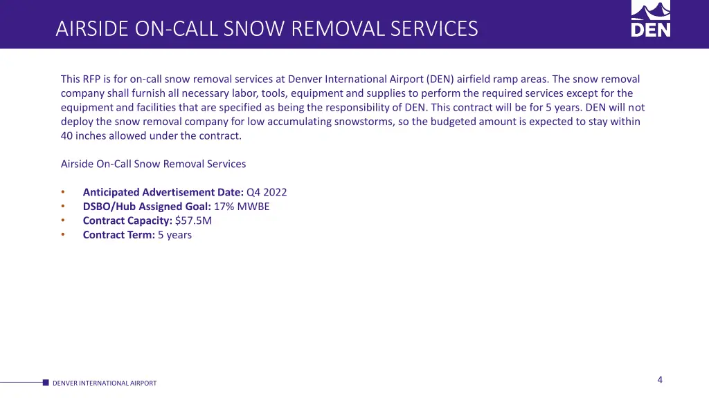 airside on call snow removal services