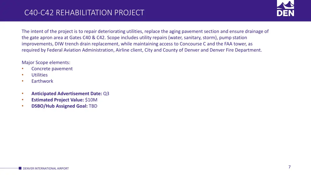 c40 c42 rehabilitation project