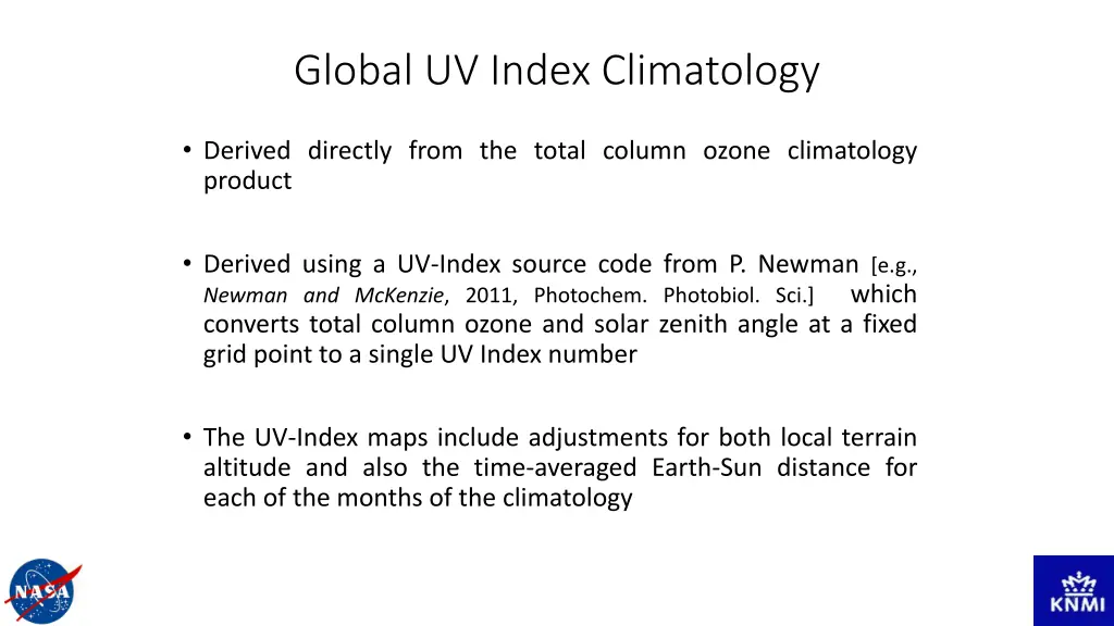 global uv index climatology