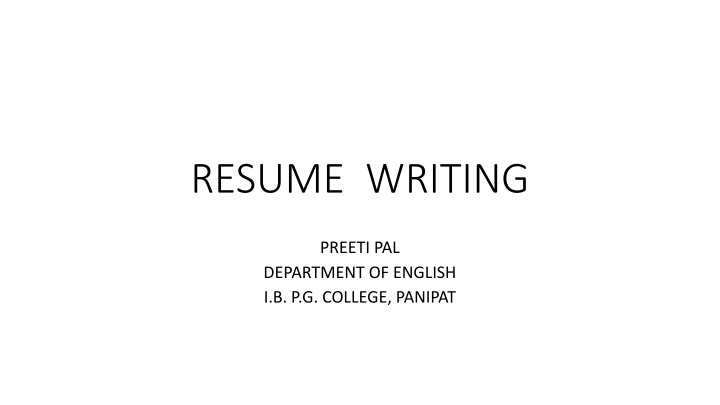 resume writing