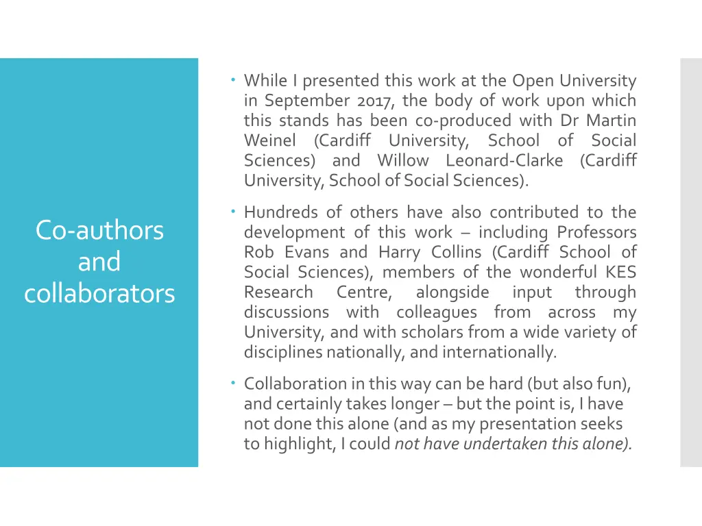 while i presented this work at the open