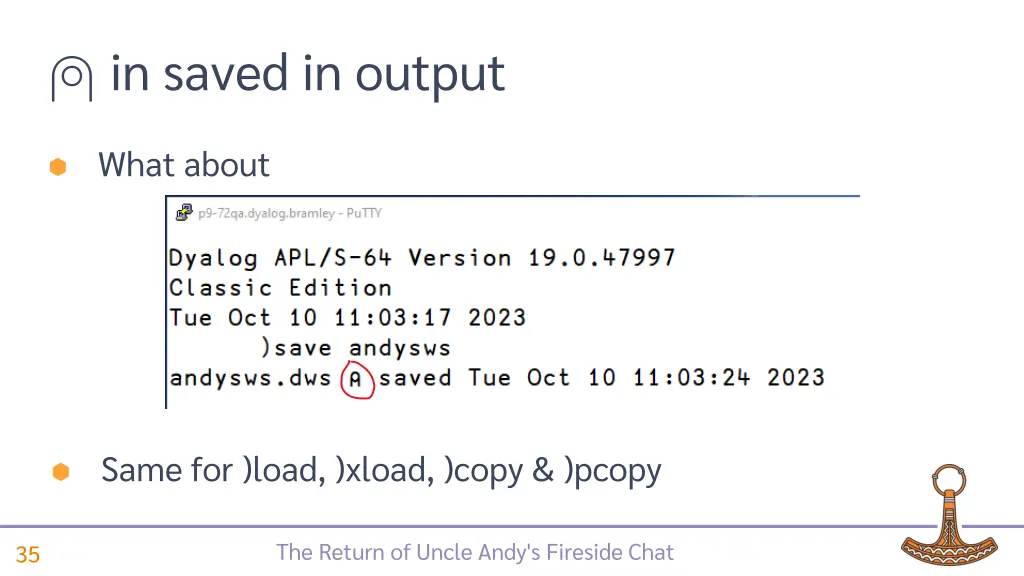 in saved in output