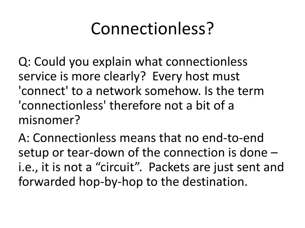 connectionless
