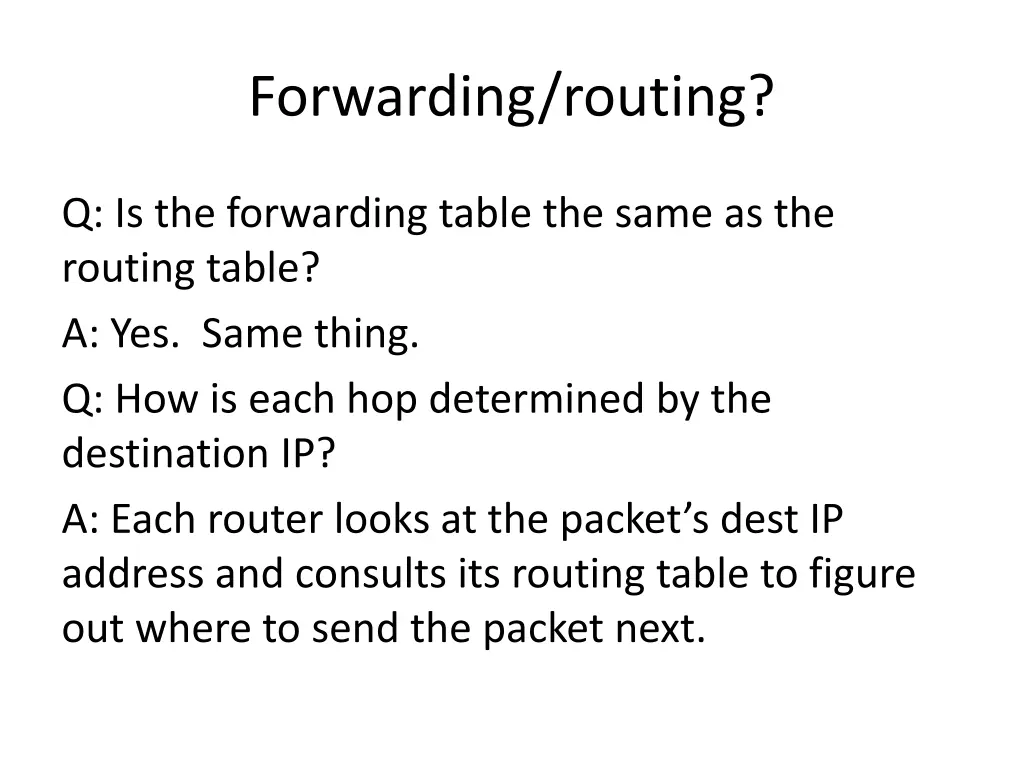 forwarding routing