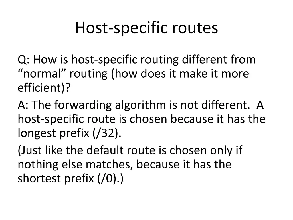 host specific routes