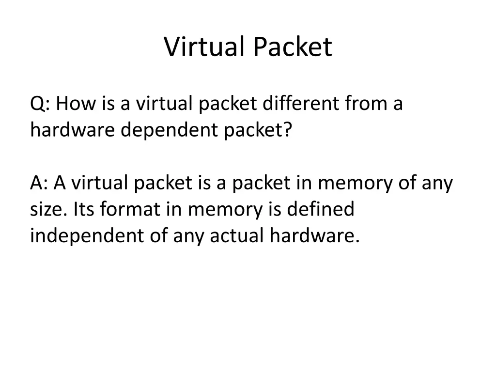 virtual packet