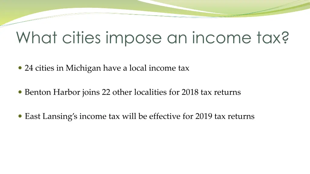 what cities impose an income tax