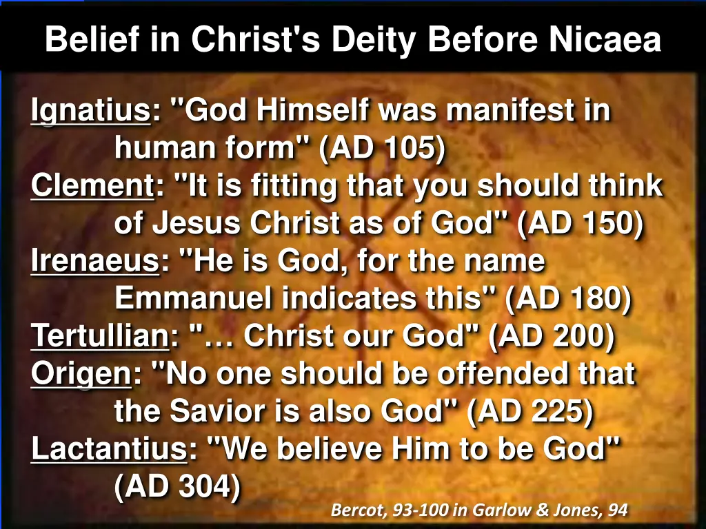 belief in christ s deity before nicaea