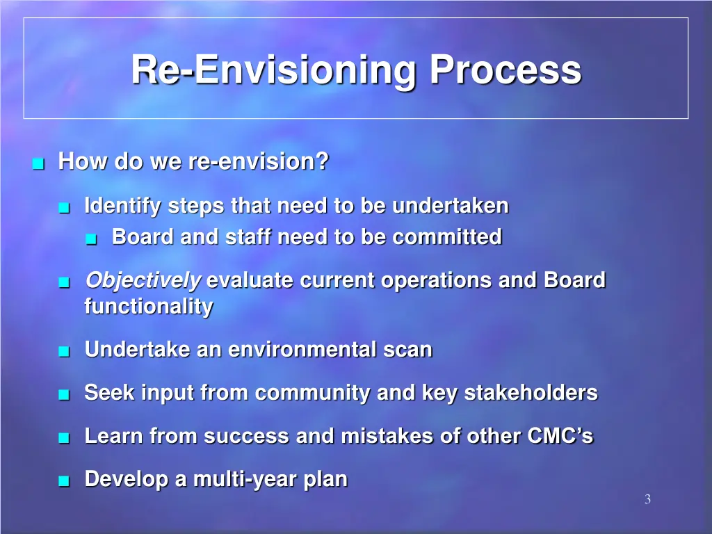 re envisioning process