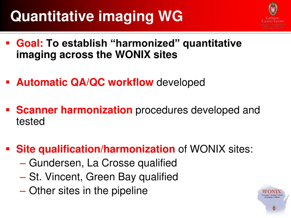 quantitative imaging wg