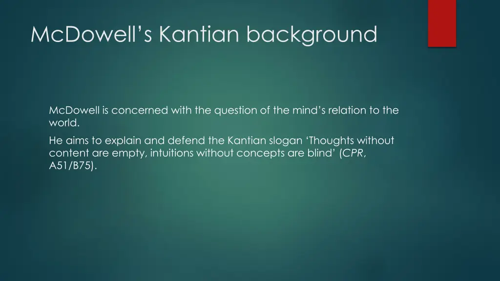mcdowell s kantian background