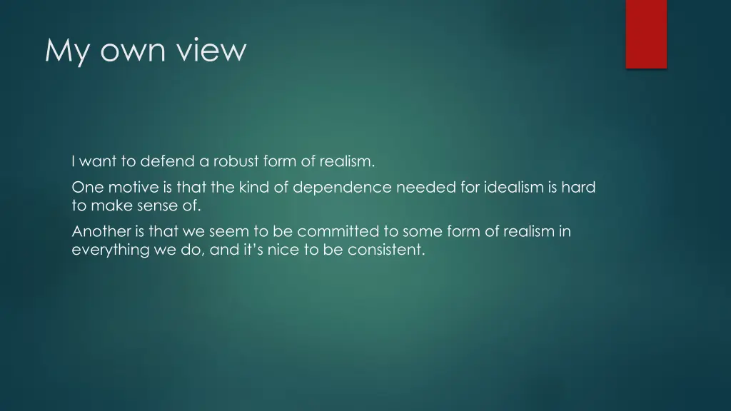 my own view
