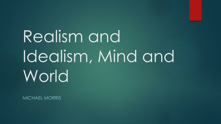 realism and idealism mind and world