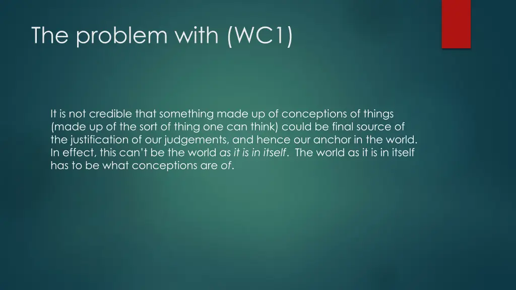 the problem with wc1