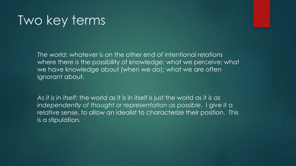 two key terms