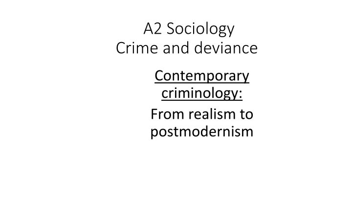 a2 sociology crime and deviance