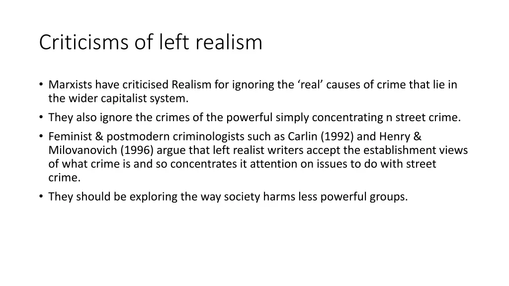 criticisms of left realism