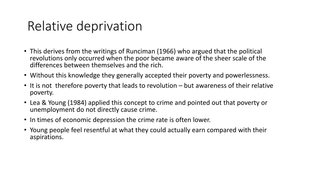 relative deprivation