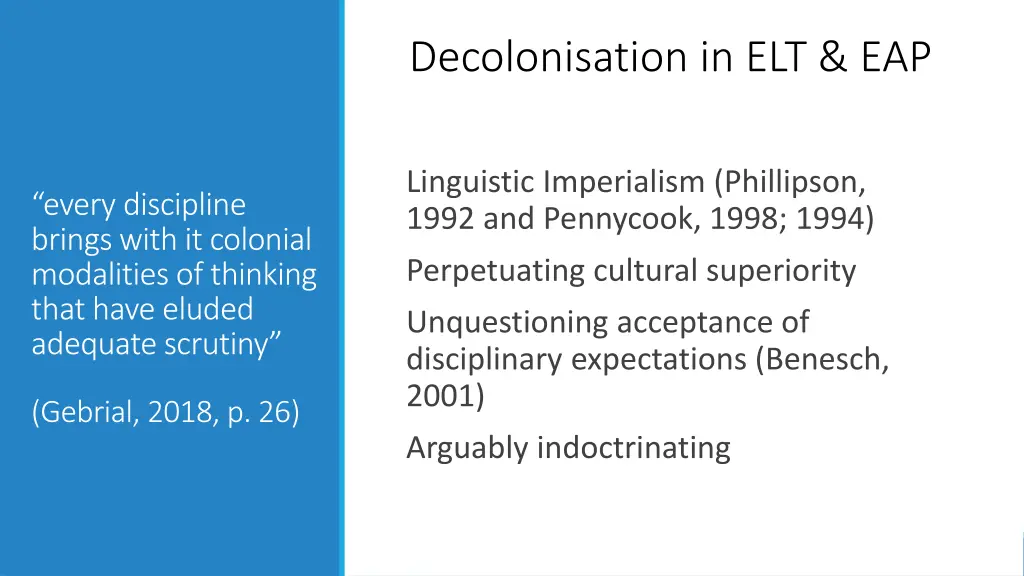 decolonisation in elt eap