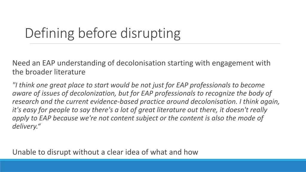 defining before disrupting