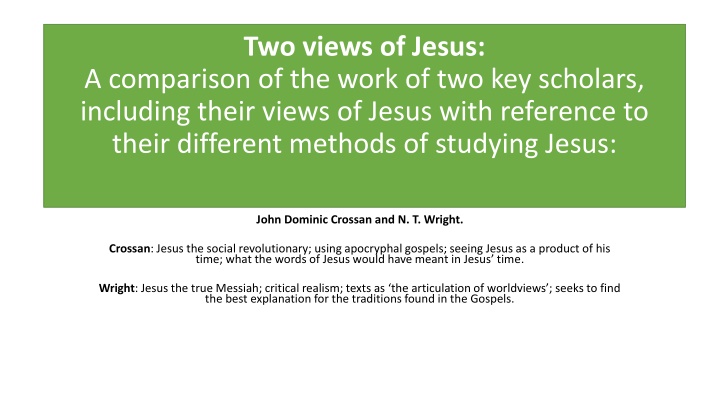two views of jesus