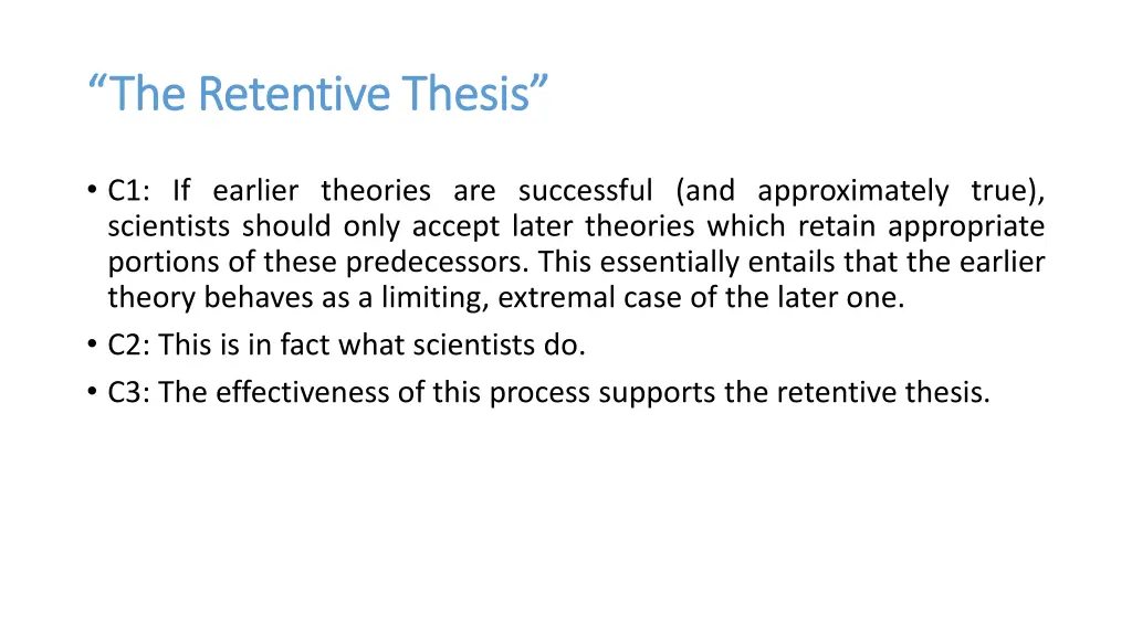 the retentive thesis the retentive thesis