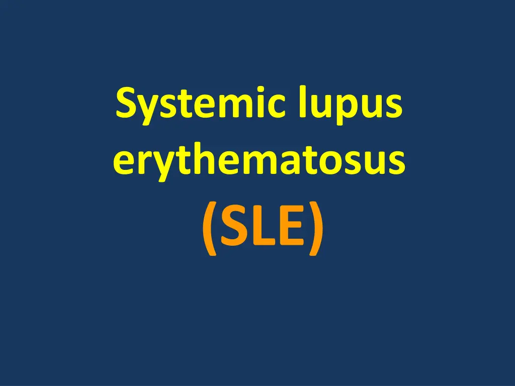 systemic lupus erythematosus sle