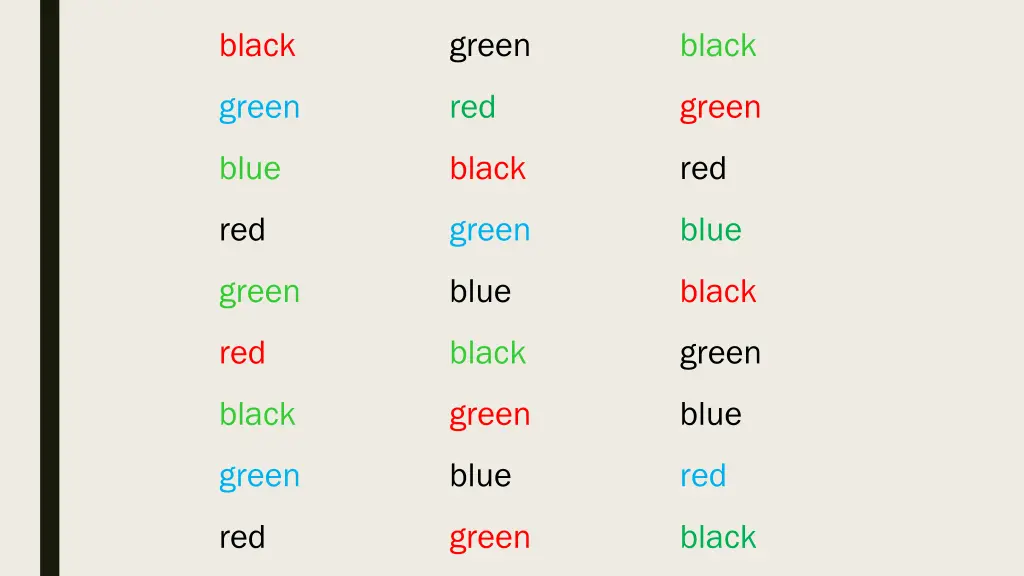 black green black