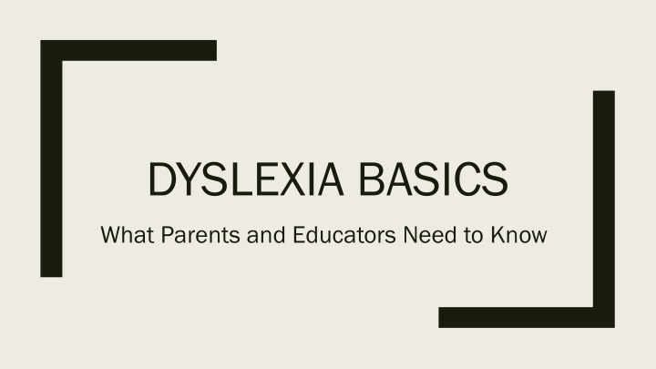 dyslexia basics