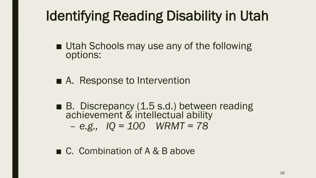 identifying reading disability in utah